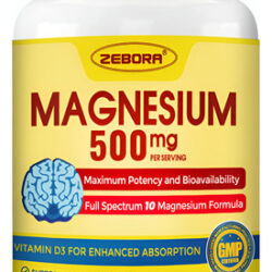 Suplemento Zebora Magnésio Complex 500mg Com Vitamina D3 E Z