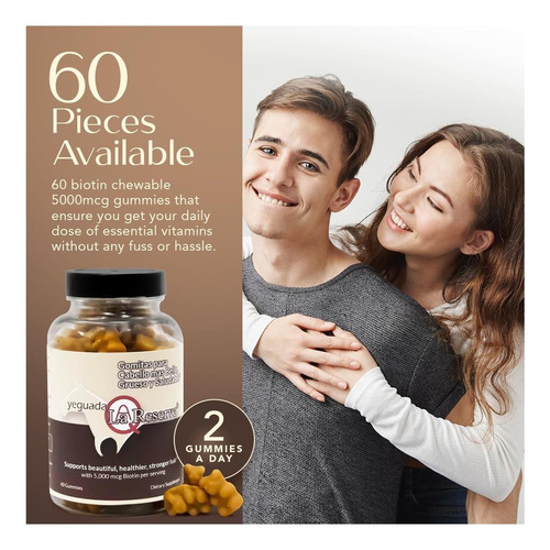 Yeguada La Reserva Hair And Nails Gummies, 5000 Mcg Biotina, - Imagem 14