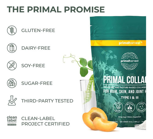 Pó De Colágeno Primal Harvest Primal Collagen Peptides 300m - Imagem 5