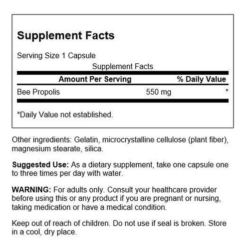 Swanson Própolis De Abelha 550 Mg 60 Cápsulas - Imagem 2