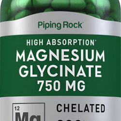 Suplemento Piping Rock Glicinato De Magnésio 750 Mg 200 Cáps
