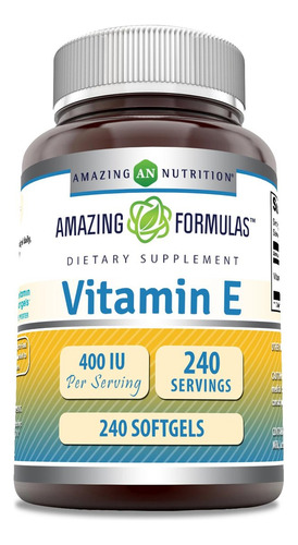 Suplemento De Vitamina E Amazing Nutrition 400 Ui - 240 - Imagem 3