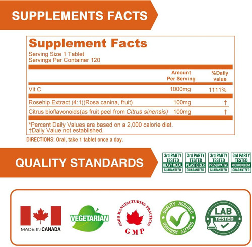 Lovita Vitamina C 1000mg Com Bioflavonóides E Rosa Mosqueta, - Imagem 5