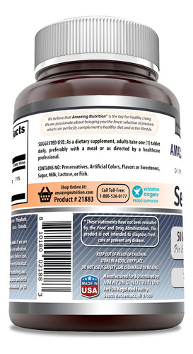 Amazing Nutrition Selênio Natural 50mcg - 180 Comprimidos