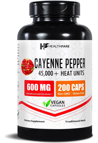 Extrato De Pimenta Caiena Healthfare 600mg | 200 Cápsulas