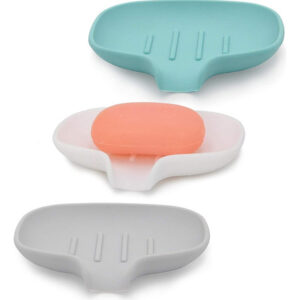 Pacote Com 3 Saboneteiras De Silicone Com Dreno, Suporte De