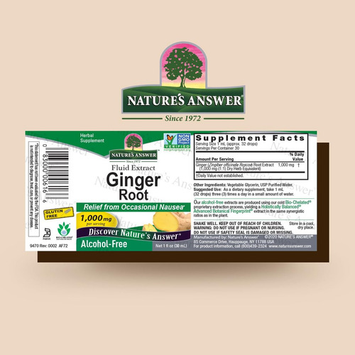 Gengibre Sem Álcool Da Nature"s Answer Para Inflamação - Imagem 2