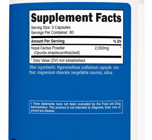 Nutricost Nopal Cactus Nutricost 2000mg 180 Cápsulas Veganas - Imagem 5