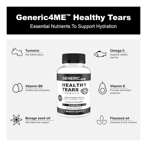 Generic4me Lágrimas Saudáveis: Óleo Para Olho Seco Ocasional - Imagem 3