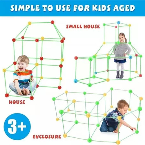 155 Unidades Kids Construction Fort Building Castles Tunnels - Imagem 6