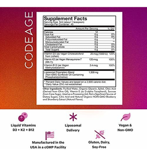 Codeage Liposomal Wonder-d, Suplemento De Gotas Líquidas De - Imagem 10