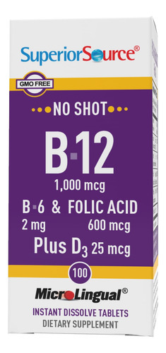 Suplemento Superior Source No Shot Vitamina B12 1000mcg 100 - Imagem 2