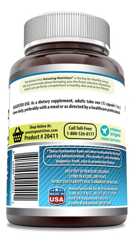 Suplemento Ala/alc Da Amazing Nutrition 750 Mg | 120 Cápsula - Imagem 6