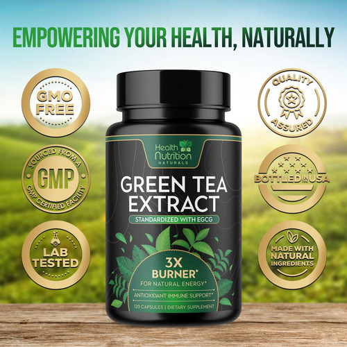 Suplemento: Health Nutrition Naturals, Extrato De Chá Verde - Imagem 4