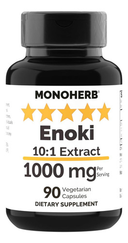 Monoherb Extrato De Cogumelo Enoki 1000 Mg - 90 Cápsulas Veg - Imagem 4