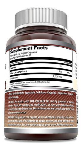 Suplemento De Raiz De Konjac Amazing Nutrition 2000 Mg 90 - Imagem 8