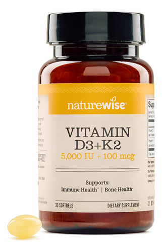 Naturewise Vitamina D3 5000 Ui + K2 Com Coco 30 Cápsulas