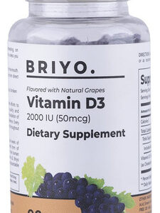 Comprimidos Mastigáveis De Vitamina D3 Briyo 2.000 Ui, 9