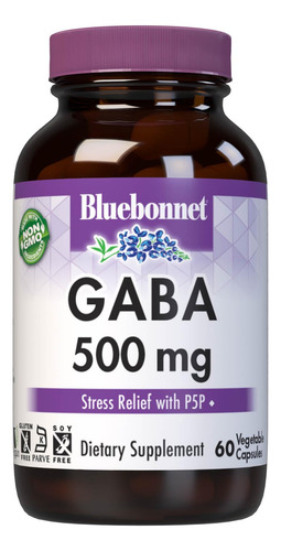 Suplemento Bluebonnet Nutrition Gaba 500mg 60 Cápsulas