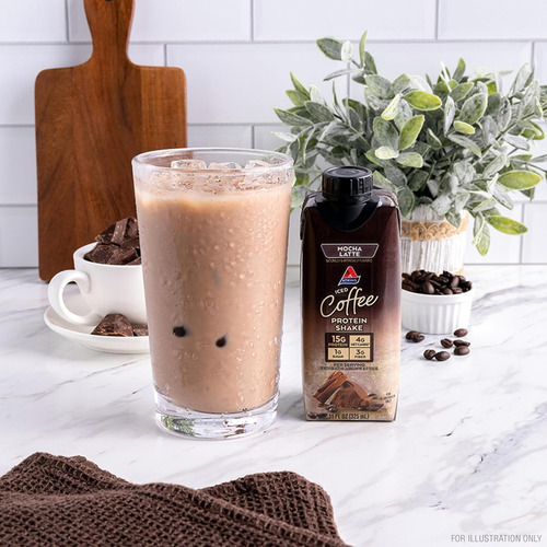 Atkins Mocha Latte Iced Coffee Protein Shake, 15g Proteína, - Imagem 4