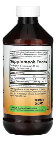 Vitamina C Líquida Saudável Dynamic Health 8 Oz