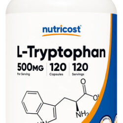 Nutricost L-triptofano 500 Mg, 120 Cápsulas - Com Bioperine,