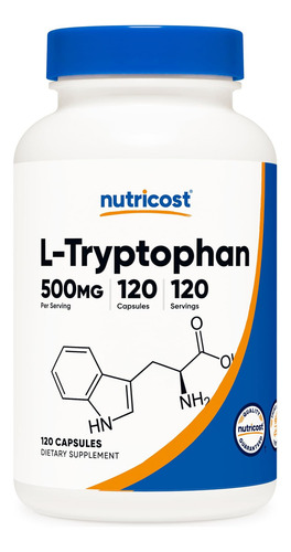 Nutricost L-triptofano 500 Mg, 120 Cápsulas - Com Bioperine,