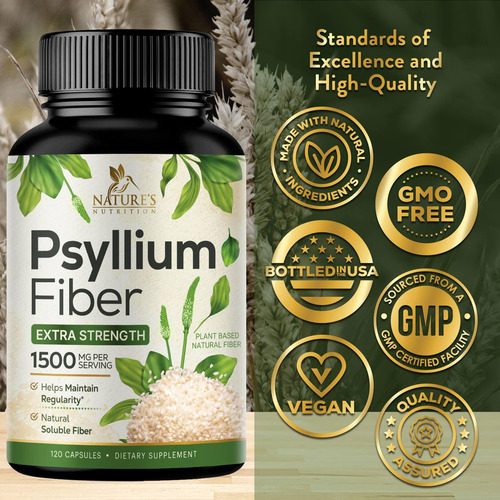Suplemento De Fibra De Casca De Psyllium Nature"s Nutrition - Imagem 4