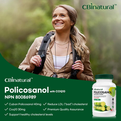 Cbi Policosanol Natural 40mg Com Coq10 30mg, 120 Cápsulas Ve - Imagem 8