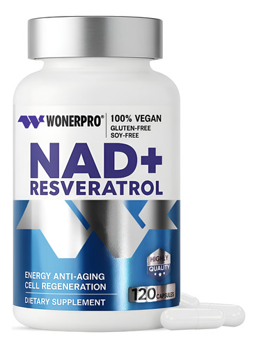 Suplemento Wonerpro Nad+ 1500 Mg Com Resveratrol E Vitamina