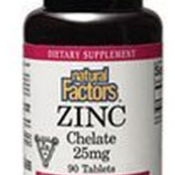 Zinco Quelatado Natural Factors 25mg Para Pele E Sistema Imu