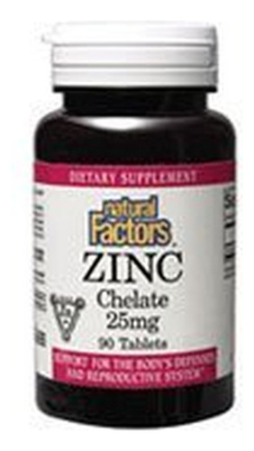 Zinco Quelatado Natural Factors 25mg Para Pele E Sistema Imu