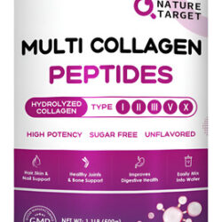 Peptídeos De Colágeno Em Pó Nature Target Multi Type I, Ii,