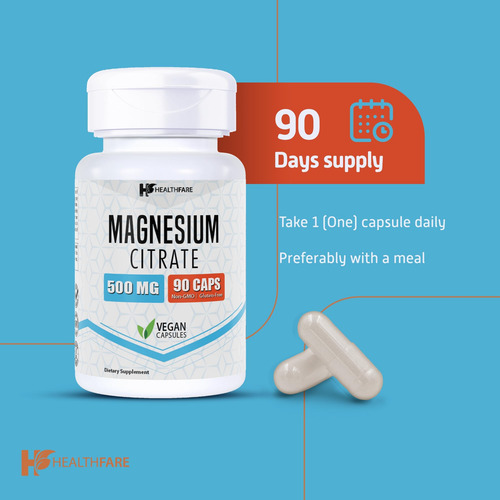 Cápsulas De Citrato De Magnésio Da Saúde | 500mg | 90 Cápsul - Imagem 5