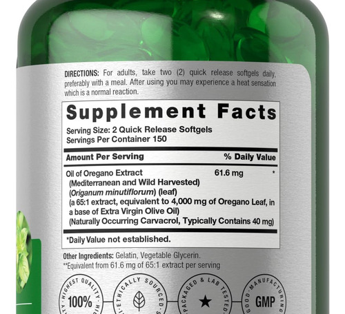 Óleo De Orégano Horbäach | 4000mg | 300 Cápsulas - Imagem 5