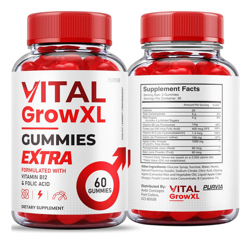 (3 Pacote) Vital Grow Xl Gummies - Fórmula Oficial - Fórmula - Imagem 10