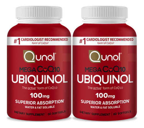 Suplemento Qunol Ubiquinol Coq10 100mg Cápsulas De 4 Meses