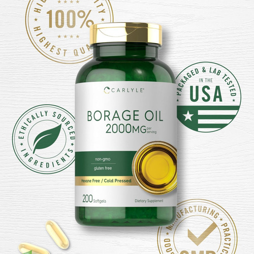 Suplemento De Óleo De Borragem Carlyle | 2000mg - Imagem 6
