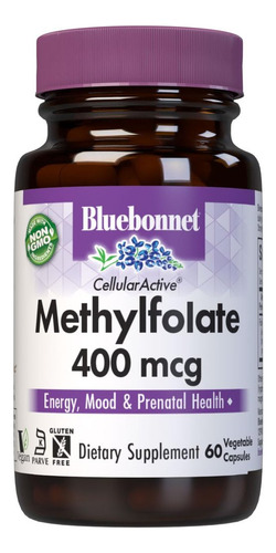 Bluebonnet Metilfolato 400 Mcg Vegano E Sem Glúten, 60 - Imagem 4