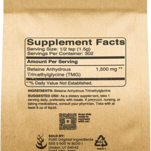 Ingredientes Originais Puros Trimetilglicina (1lb) Tmg Em Pó