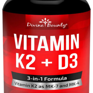 Suplemento Divine Bounty K2 E D3 - 90 Cápsulas Veganas