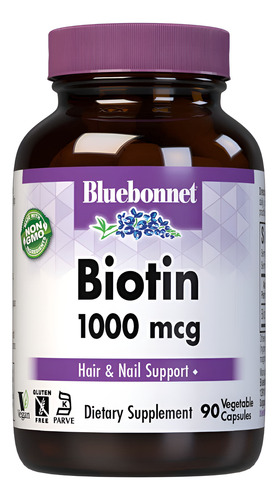 Suplemento Bluebonnet Nutrition Biotina 1000mcg 90 Cápsulas