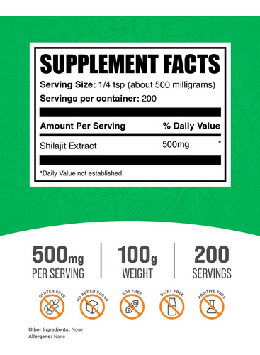 Suplemento Bulksupplements.com Extrato De Shilajit Em Pó 100 - Imagem 7