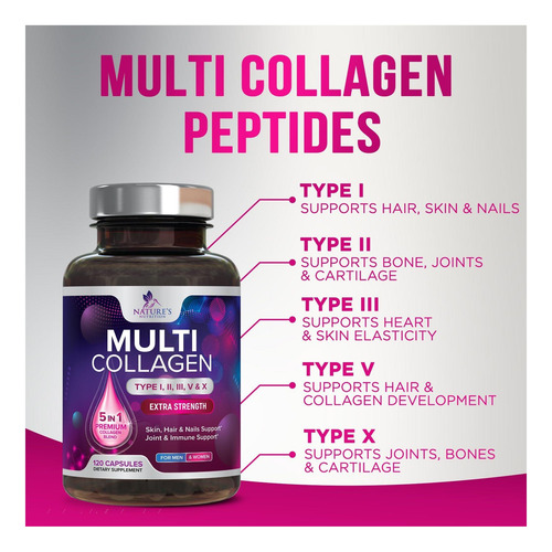 Suplemento De Peptídeos De Colágeno Multicolágeno Tipos ??i, - Imagem 3