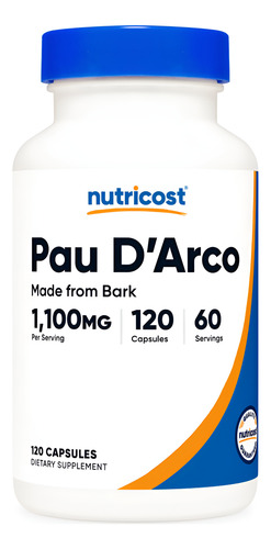 Suplemento Nutricost Pau D"arco Inner Bark 1100mg 120 Cápsul
