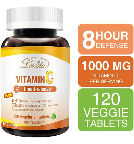 Lovita Vitamina C 1000mg Com Bioflavonóides E Rosa Mosqueta, - Imagem 2