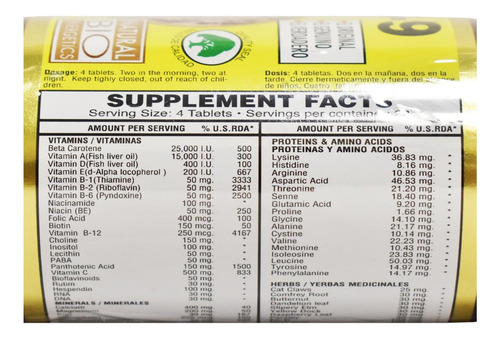 Tabletes Kh9 Multivitamínicos Enzimas E Amino De Ervas Bio - Imagem 3