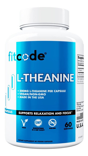 Cápsulas De L-teanina Fitcode 200mg Para Foco E