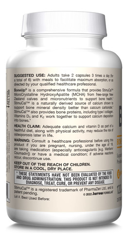 Suplemento Jarrow Formulas Boneup 120 Cápsulas Bone Support - Imagem 8