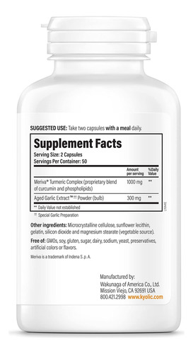 Suplemento Kyolic Aged Alho Extract Formula 111 100 Cápsulas - Imagem 3